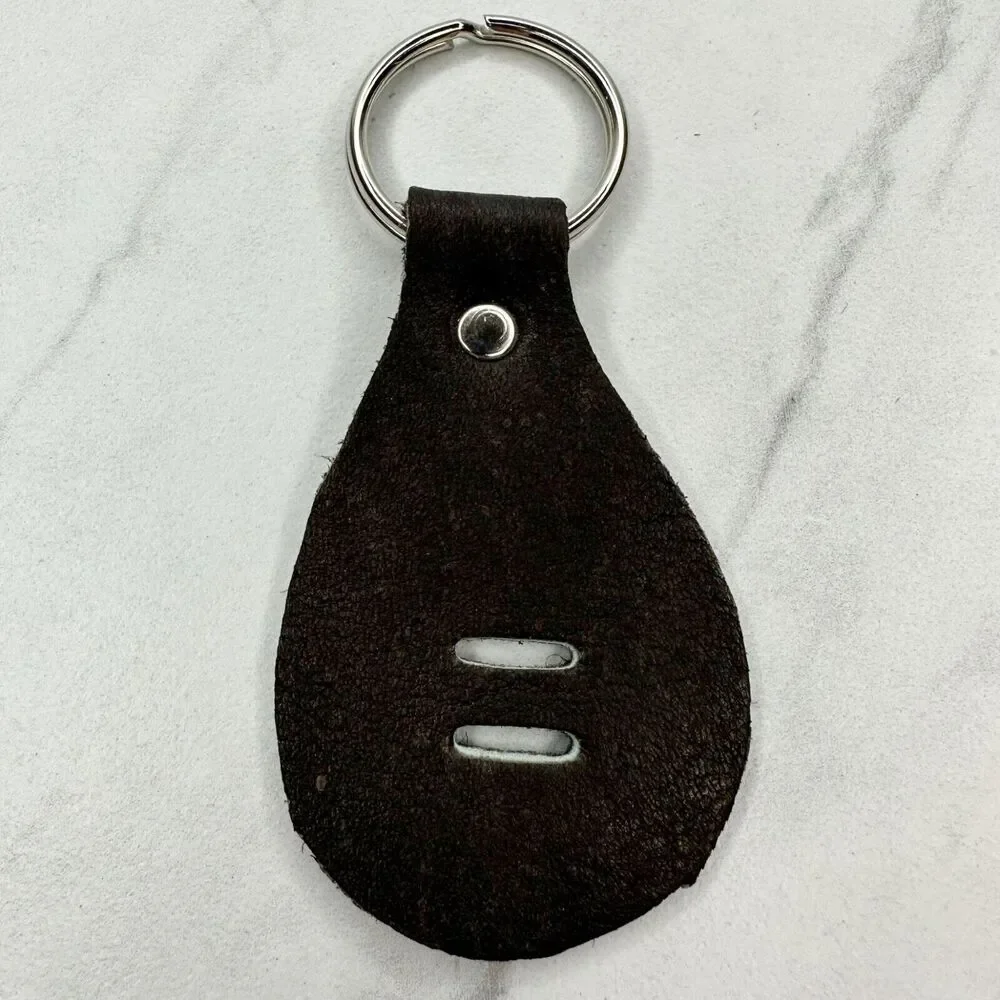 Soft Brown Leather Keychain Keyring